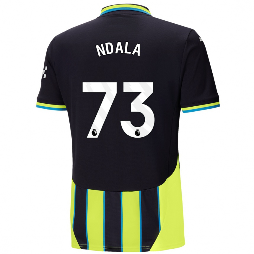 Kids Football Joel Ndala #73 Blue Yellow Away Jersey 2024/25 T-Shirt