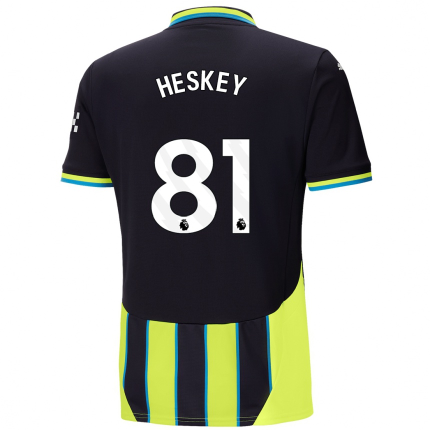 Kids Football Jaden Heskey #81 Blue Yellow Away Jersey 2024/25 T-Shirt