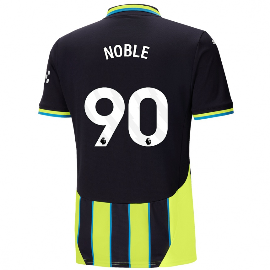 Kids Football Kian Noble #90 Blue Yellow Away Jersey 2024/25 T-Shirt