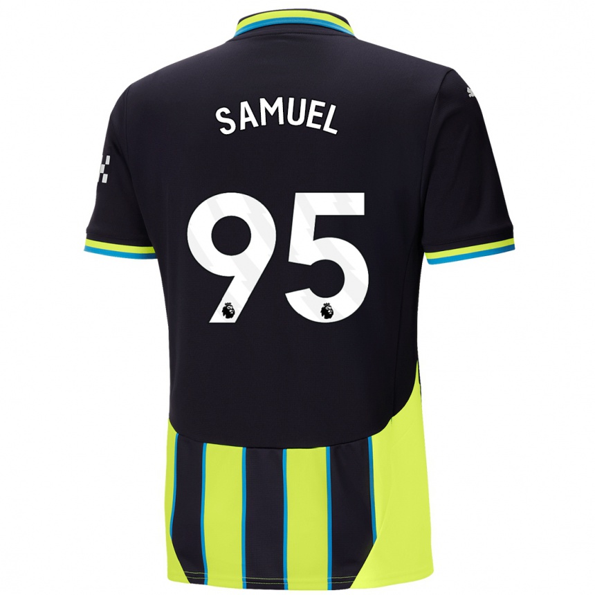 Kids Football Lakyle Samuel #95 Blue Yellow Away Jersey 2024/25 T-Shirt