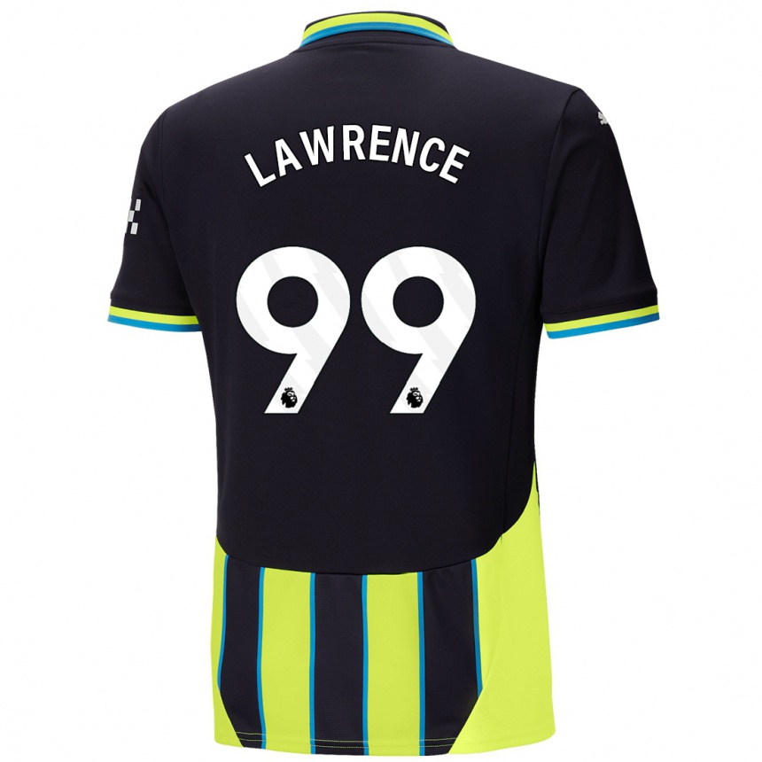 Kids Football Emilio Lawrence #99 Blue Yellow Away Jersey 2024/25 T-Shirt