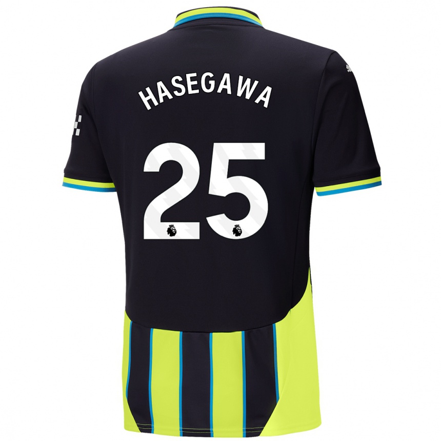 Kids Football Yui Hasegawa #25 Blue Yellow Away Jersey 2024/25 T-Shirt