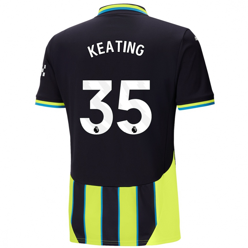 Kids Football Khiara Keating #35 Blue Yellow Away Jersey 2024/25 T-Shirt