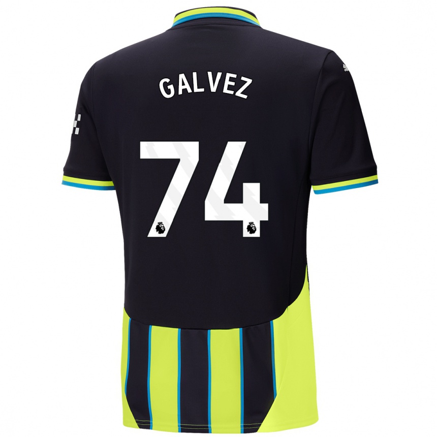 Kids Football Tomas Galvez #74 Blue Yellow Away Jersey 2024/25 T-Shirt