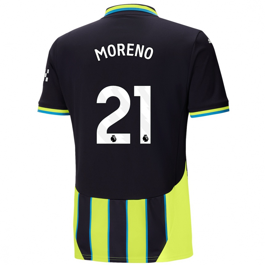 Kids Football Marlos Moreno #21 Blue Yellow Away Jersey 2024/25 T-Shirt