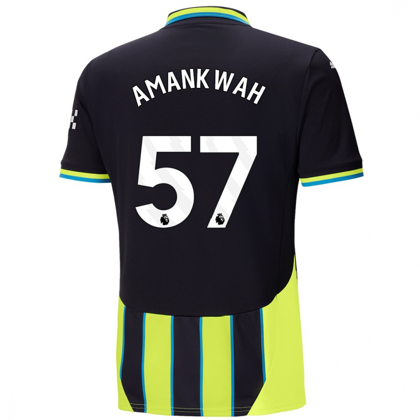 Kids Football Yeboah Amankwah #57 Blue Yellow Away Jersey 2024/25 T-Shirt