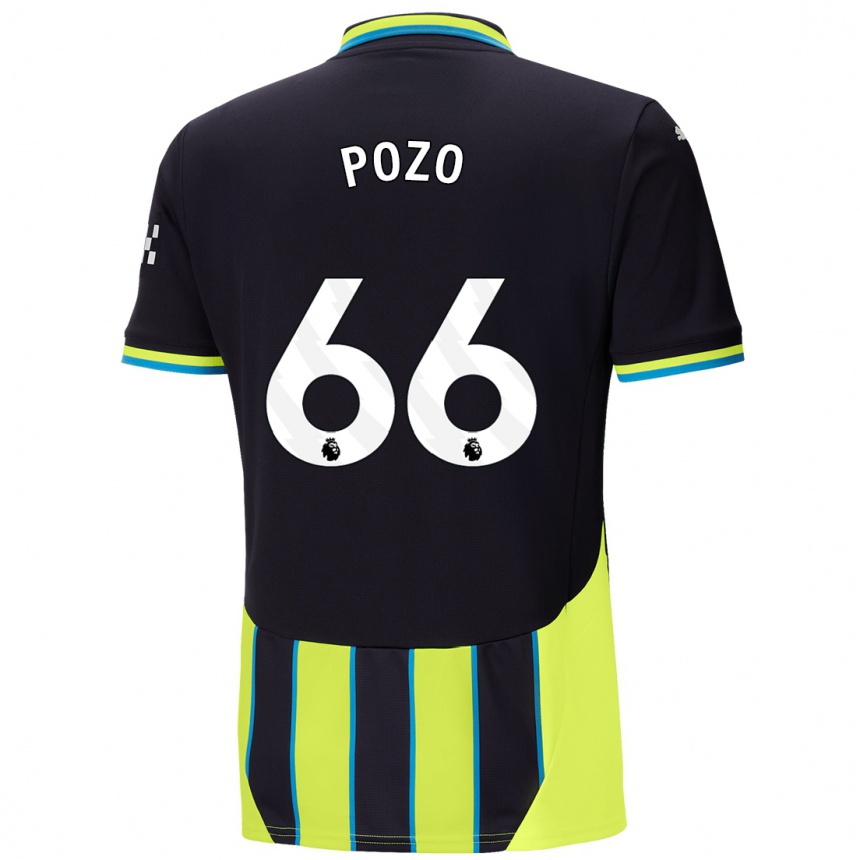 Kids Football Iker Pozo #66 Blue Yellow Away Jersey 2024/25 T-Shirt