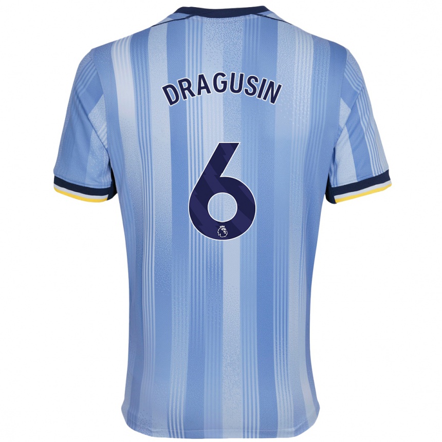 Kids Football Radu Drăgușin #6 Light Blue Away Jersey 2024/25 T-Shirt