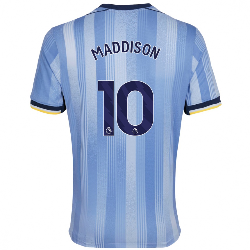 Kids Football James Maddison #10 Light Blue Away Jersey 2024/25 T-Shirt