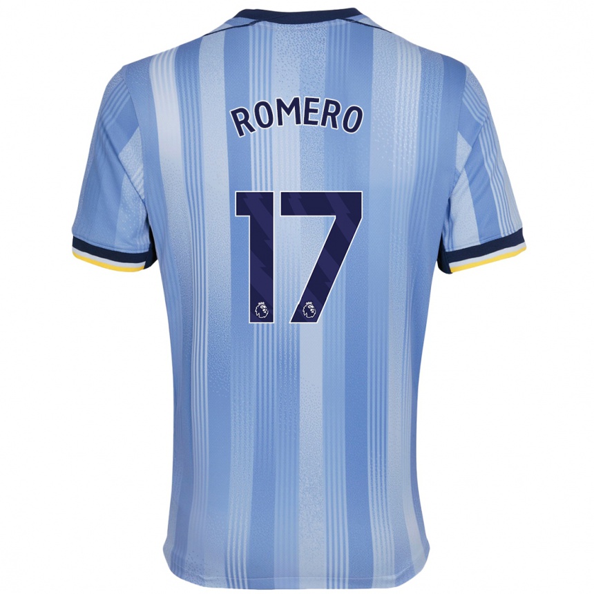 Kids Football Cristian Romero #17 Light Blue Away Jersey 2024/25 T-Shirt