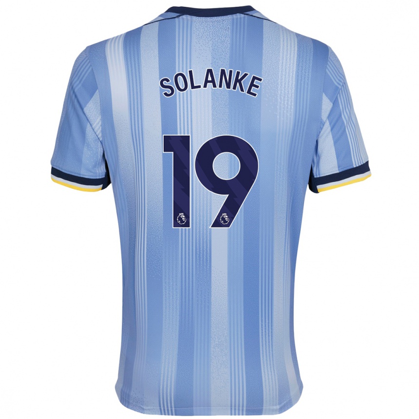 Kids Football Dominic Solanke #19 Light Blue Away Jersey 2024/25 T-Shirt