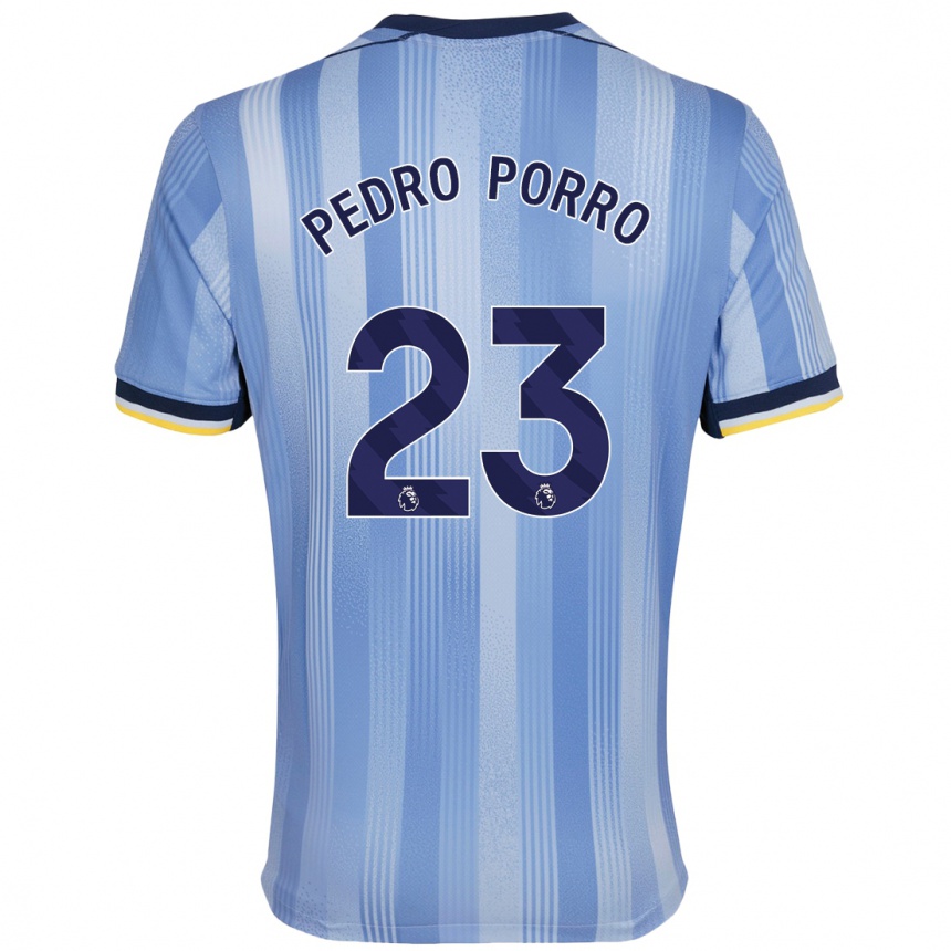 Kids Football Pedro Porro #23 Light Blue Away Jersey 2024/25 T-Shirt