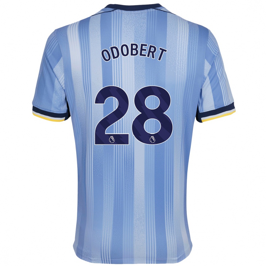 Kids Football Wilson Odobert #28 Light Blue Away Jersey 2024/25 T-Shirt