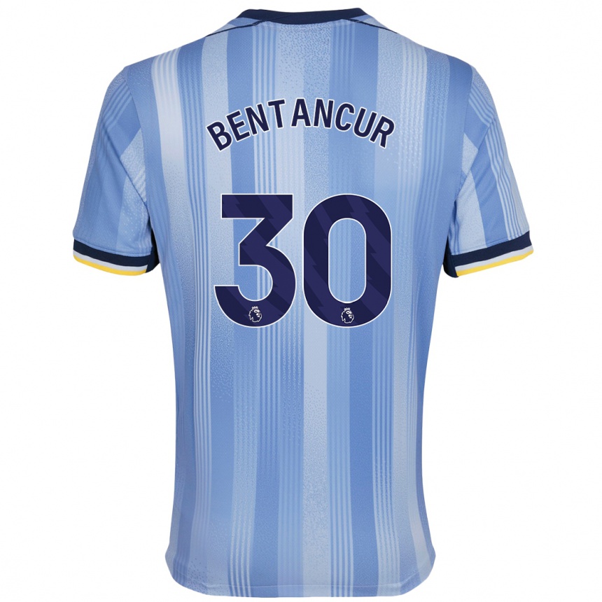 Kids Football Rodrigo Bentancur #30 Light Blue Away Jersey 2024/25 T-Shirt