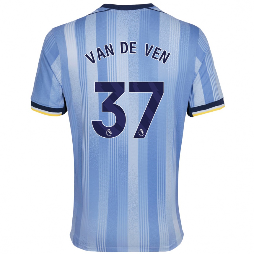 Kids Football Micky Van De Ven #37 Light Blue Away Jersey 2024/25 T-Shirt