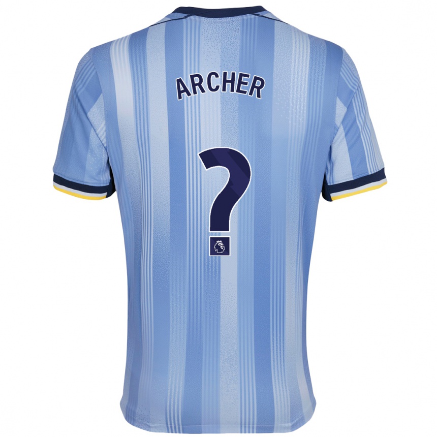 Kids Football Samual Archer #0 Light Blue Away Jersey 2024/25 T-Shirt