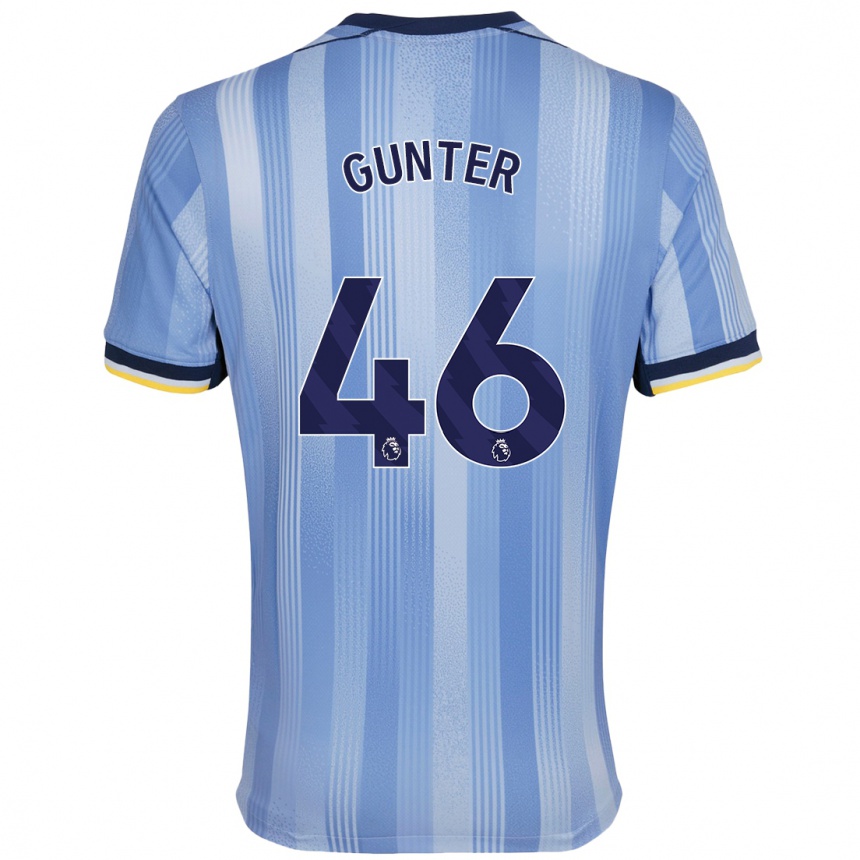 Kids Football Luca Gunter #46 Light Blue Away Jersey 2024/25 T-Shirt