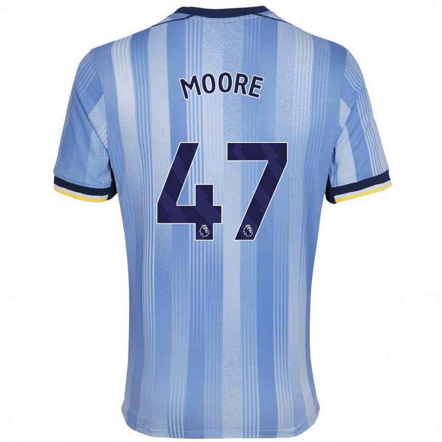 Kids Football Mikey Moore #47 Light Blue Away Jersey 2024/25 T-Shirt