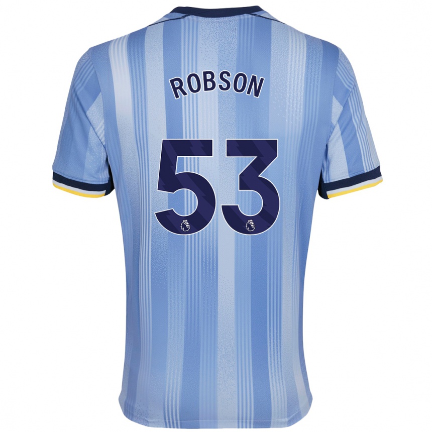 Kids Football Max Robson #53 Light Blue Away Jersey 2024/25 T-Shirt