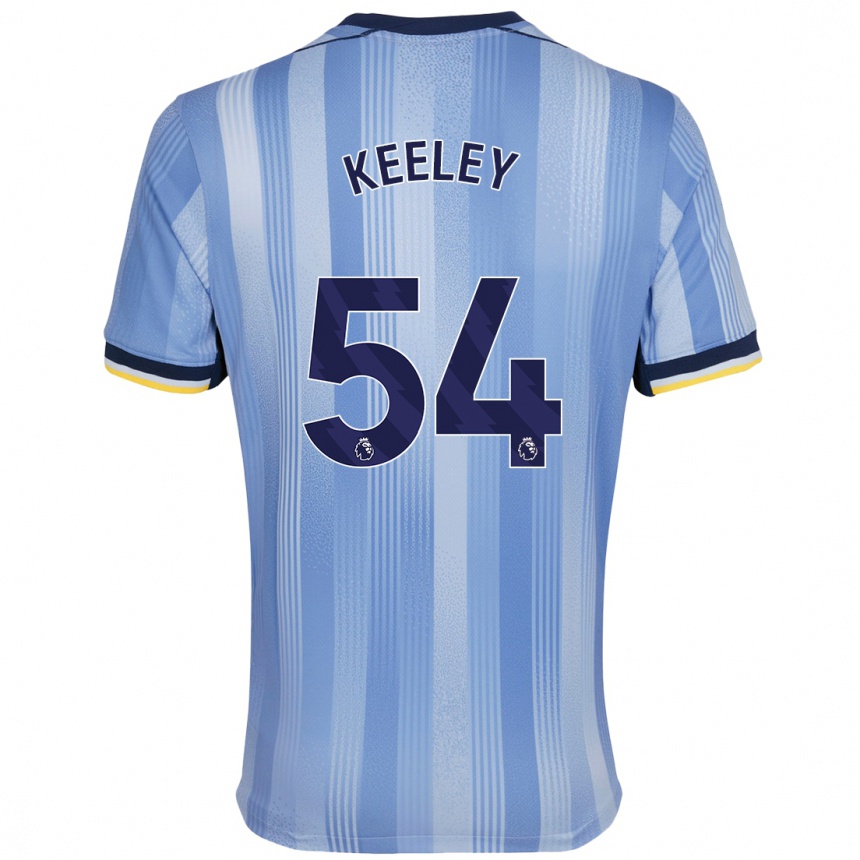 Kids Football Josh Keeley #54 Light Blue Away Jersey 2024/25 T-Shirt