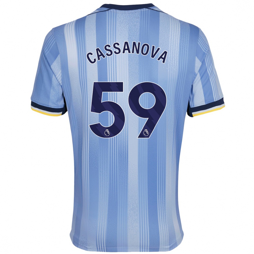 Kids Football Dante Cassanova #59 Light Blue Away Jersey 2024/25 T-Shirt