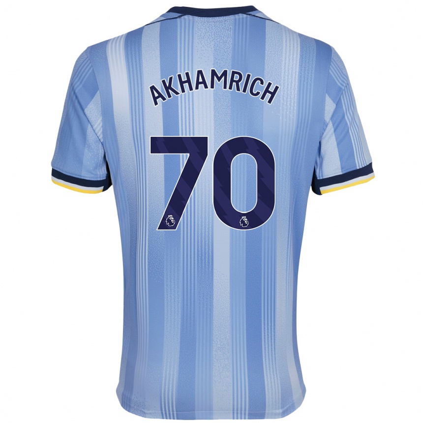 Kids Football Yusuf Akhamrich #70 Light Blue Away Jersey 2024/25 T-Shirt