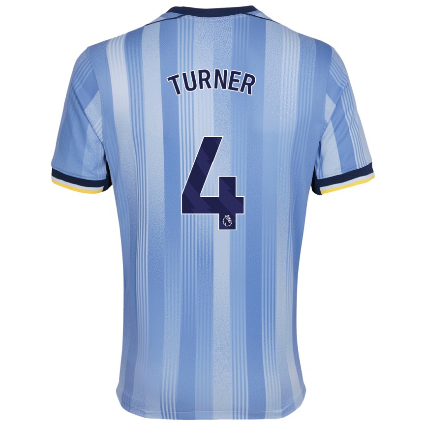 Kids Football Amy Turner #4 Light Blue Away Jersey 2024/25 T-Shirt