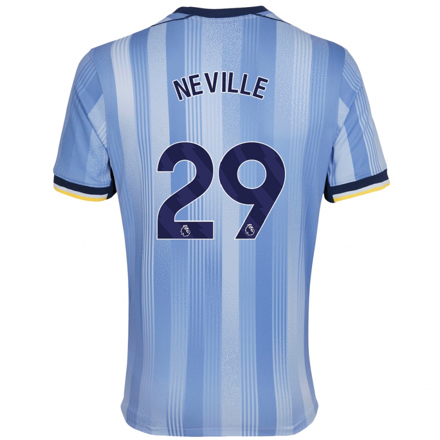 Kids Football Ashleigh Neville #29 Light Blue Away Jersey 2024/25 T-Shirt