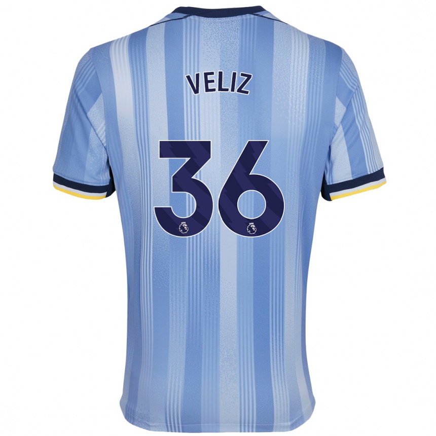 Kids Football Alejo Véliz #36 Light Blue Away Jersey 2024/25 T-Shirt