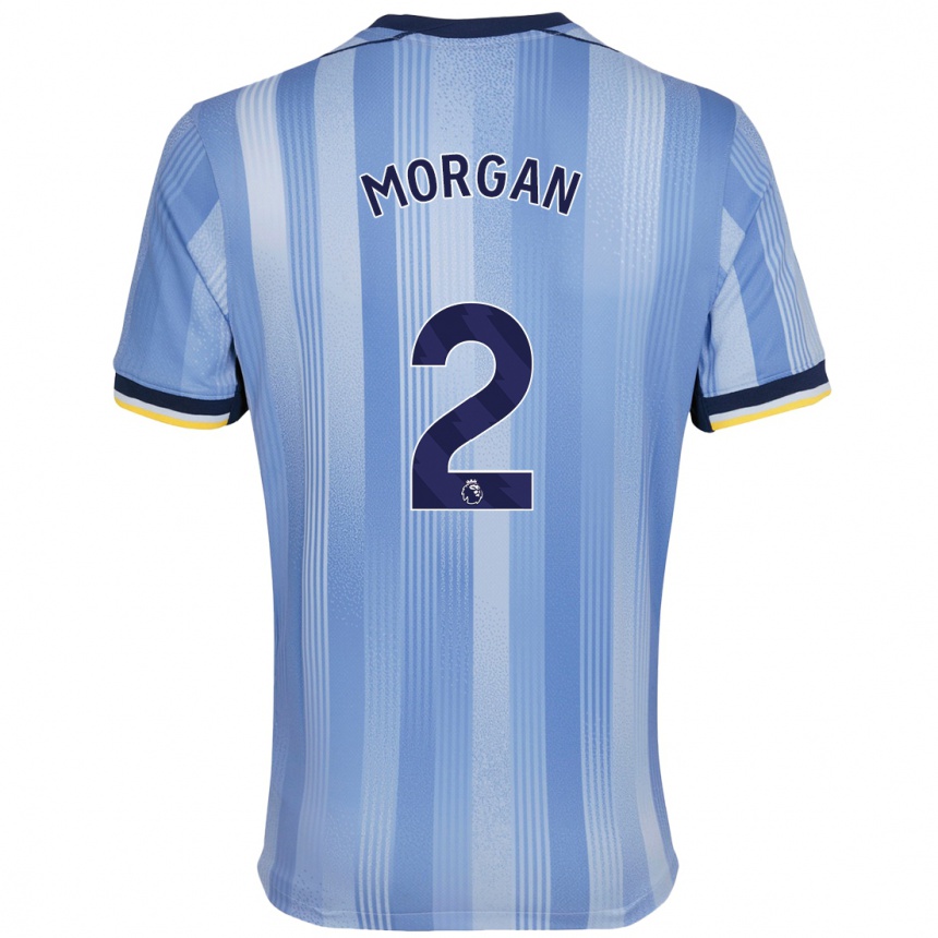 Kids Football Esther Morgan #2 Light Blue Away Jersey 2024/25 T-Shirt