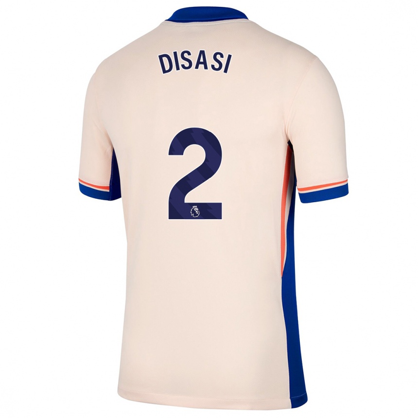 Kids Football Axel Disasi #2 Light Beige Away Jersey 2024/25 T-Shirt