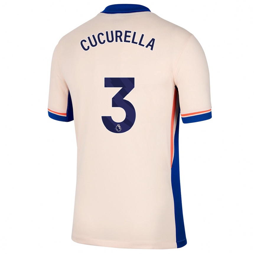 Kids Football Marc Cucurella #3 Light Beige Away Jersey 2024/25 T-Shirt