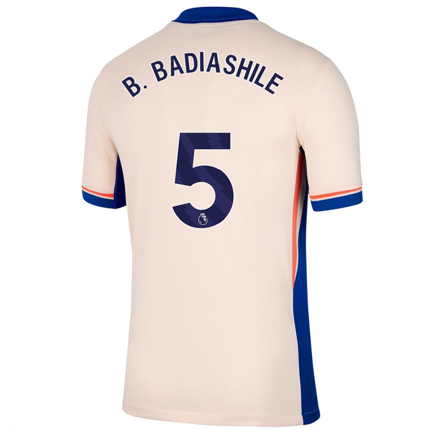 Kids Football Benoît Badiashile #5 Light Beige Away Jersey 2024/25 T-Shirt