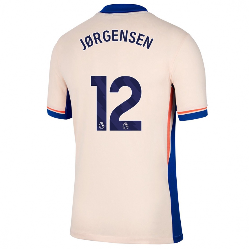 Kids Football Filip Jørgensen #12 Light Beige Away Jersey 2024/25 T-Shirt