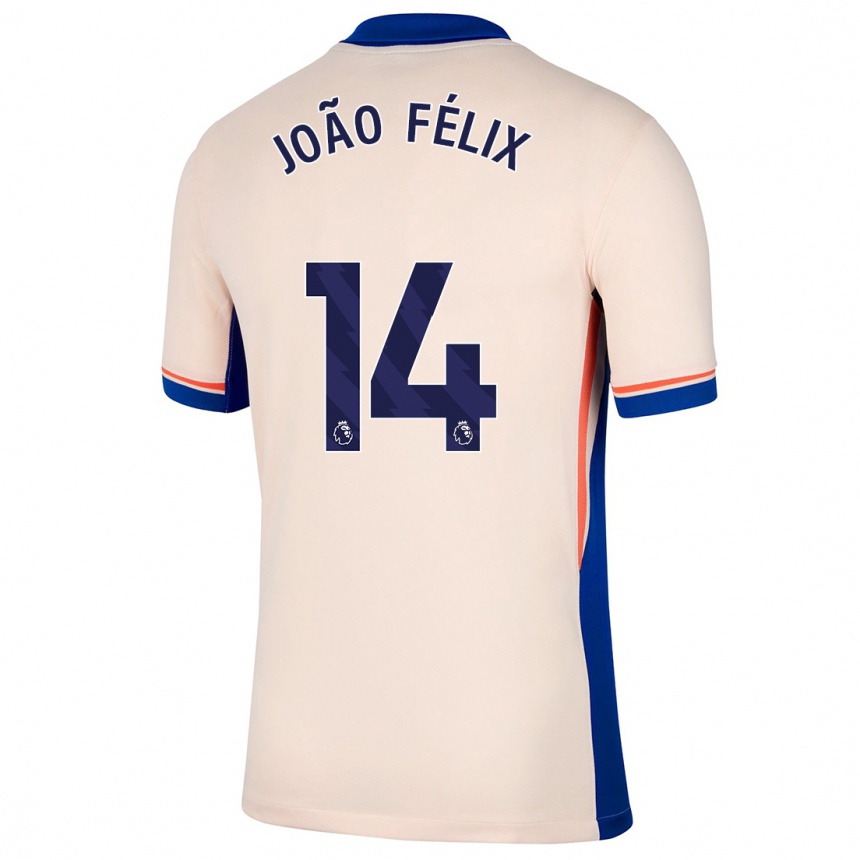 Kids Football Joao Felix #14 Light Beige Away Jersey 2024/25 T-Shirt