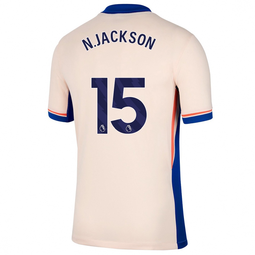 Kids Football Nicolas Jackson #15 Light Beige Away Jersey 2024/25 T-Shirt