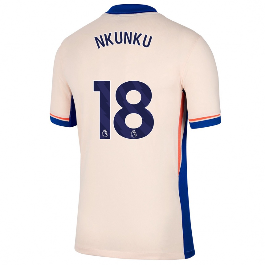 Kids Football Christopher Nkunku #18 Light Beige Away Jersey 2024/25 T-Shirt