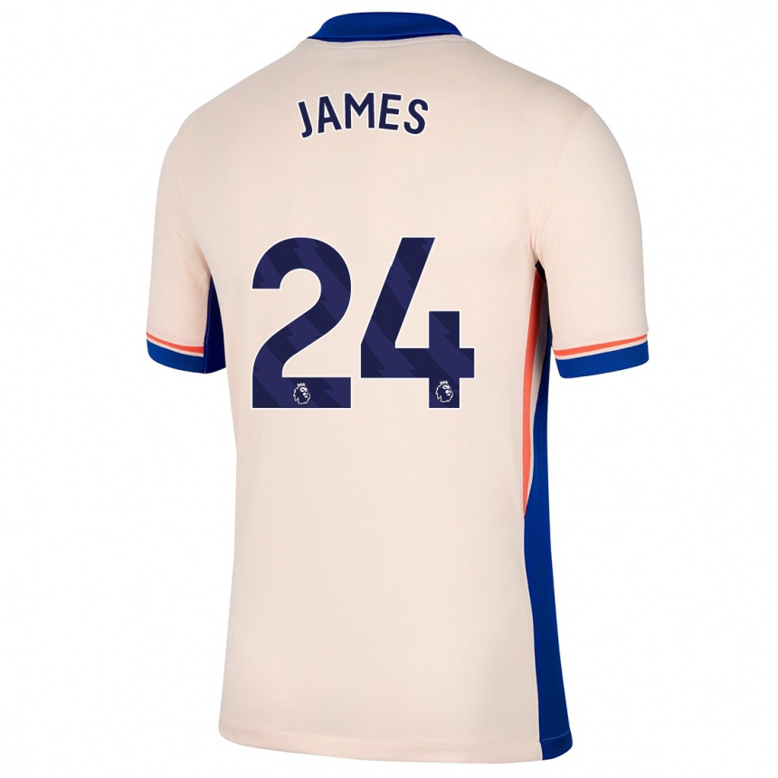 Kids Football Reece James #24 Light Beige Away Jersey 2024/25 T-Shirt