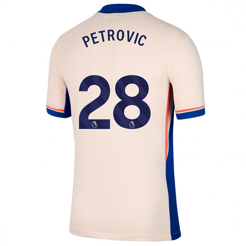 Kids Football Djordje Petrovic #28 Light Beige Away Jersey 2024/25 T-Shirt