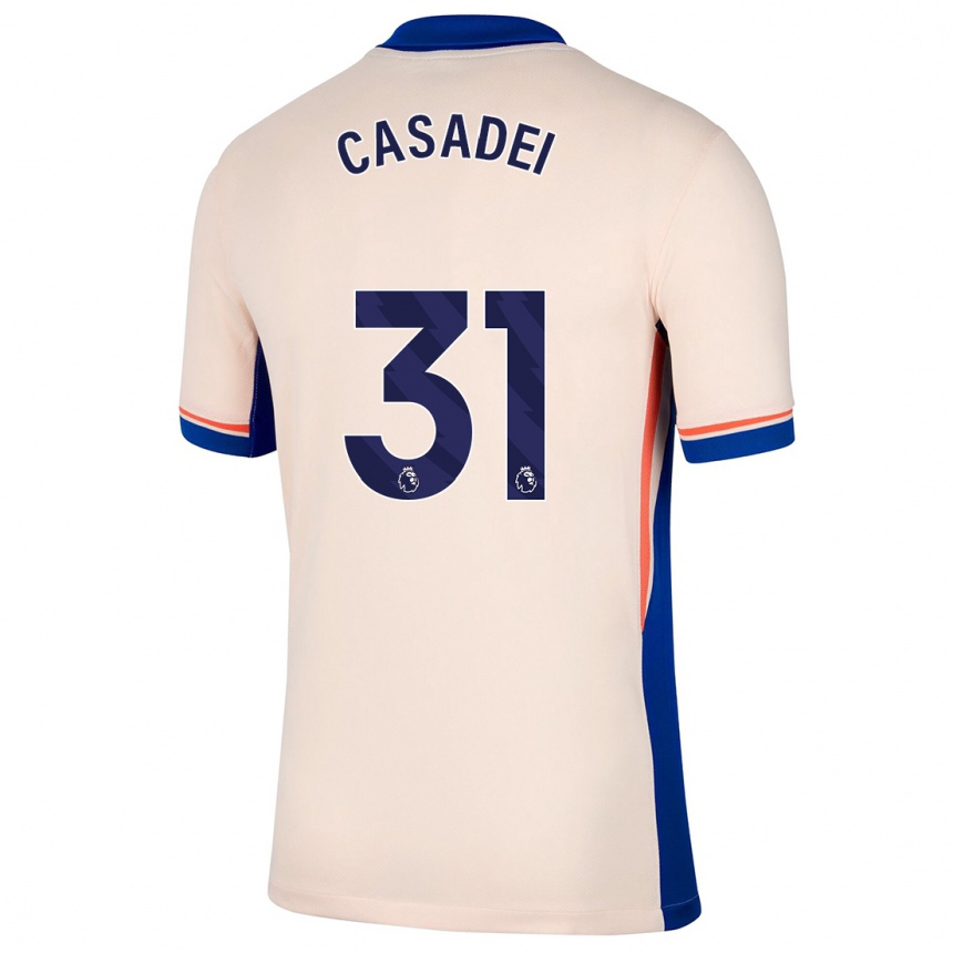 Kids Football Cesare Casadei #31 Light Beige Away Jersey 2024/25 T-Shirt