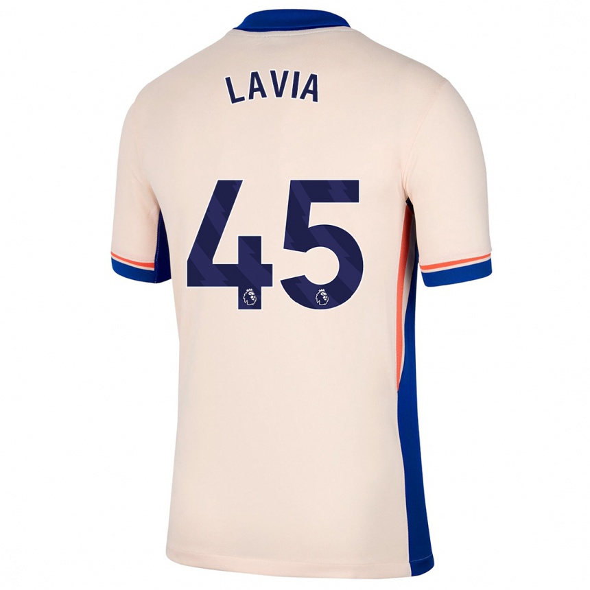 Kids Football Roméo Lavia #45 Light Beige Away Jersey 2024/25 T-Shirt