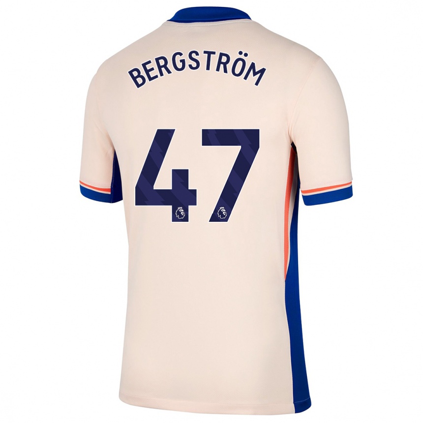 Kids Football Lucas Bergström #47 Light Beige Away Jersey 2024/25 T-Shirt