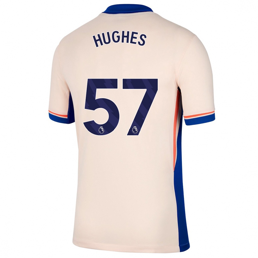 Kids Football Brodi Hughes #57 Light Beige Away Jersey 2024/25 T-Shirt