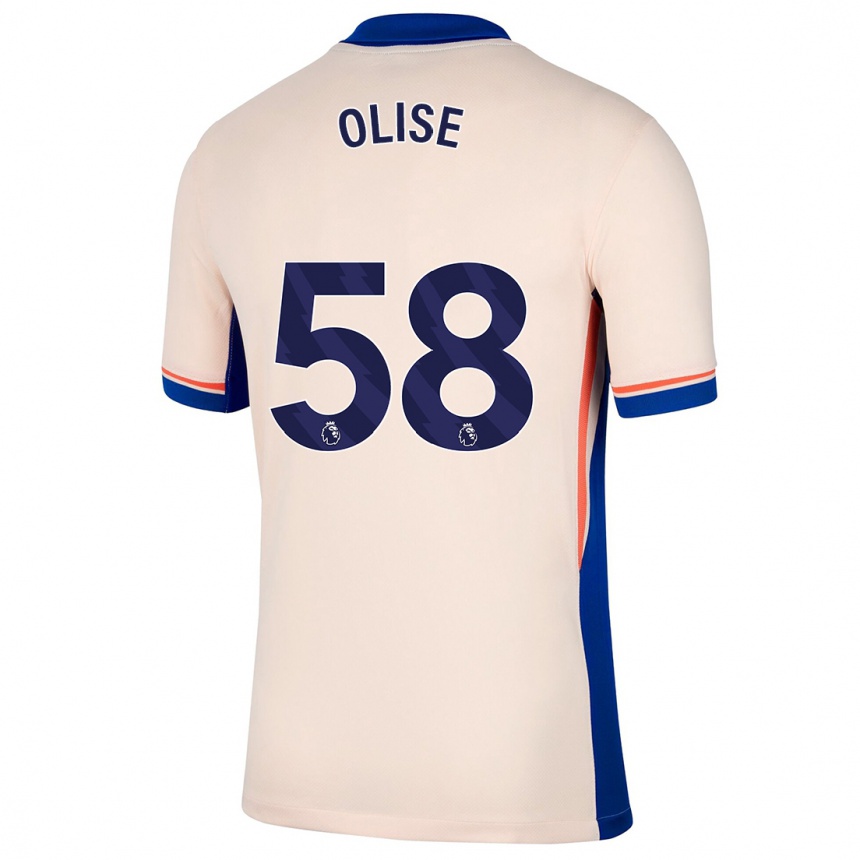 Kids Football Richard Olise #58 Light Beige Away Jersey 2024/25 T-Shirt