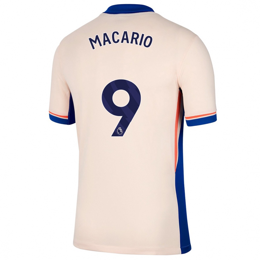 Kids Football Catarina Macario #9 Light Beige Away Jersey 2024/25 T-Shirt