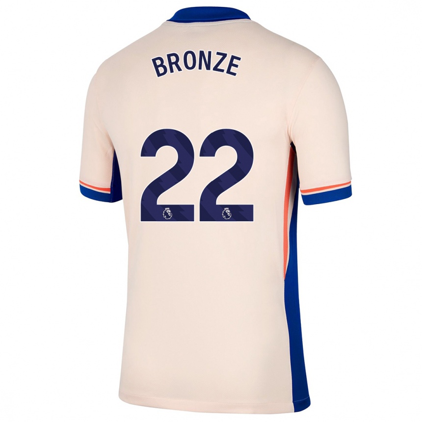 Kids Football Lucy Bronze #22 Light Beige Away Jersey 2024/25 T-Shirt