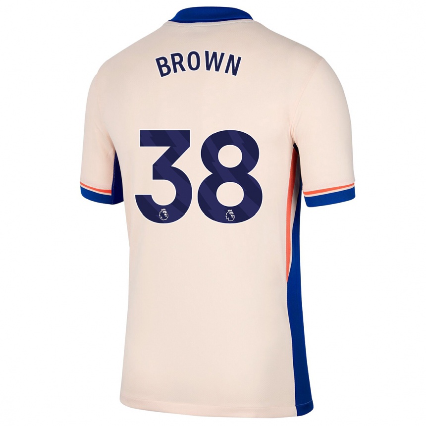 Kids Football Cerys Brown #38 Light Beige Away Jersey 2024/25 T-Shirt