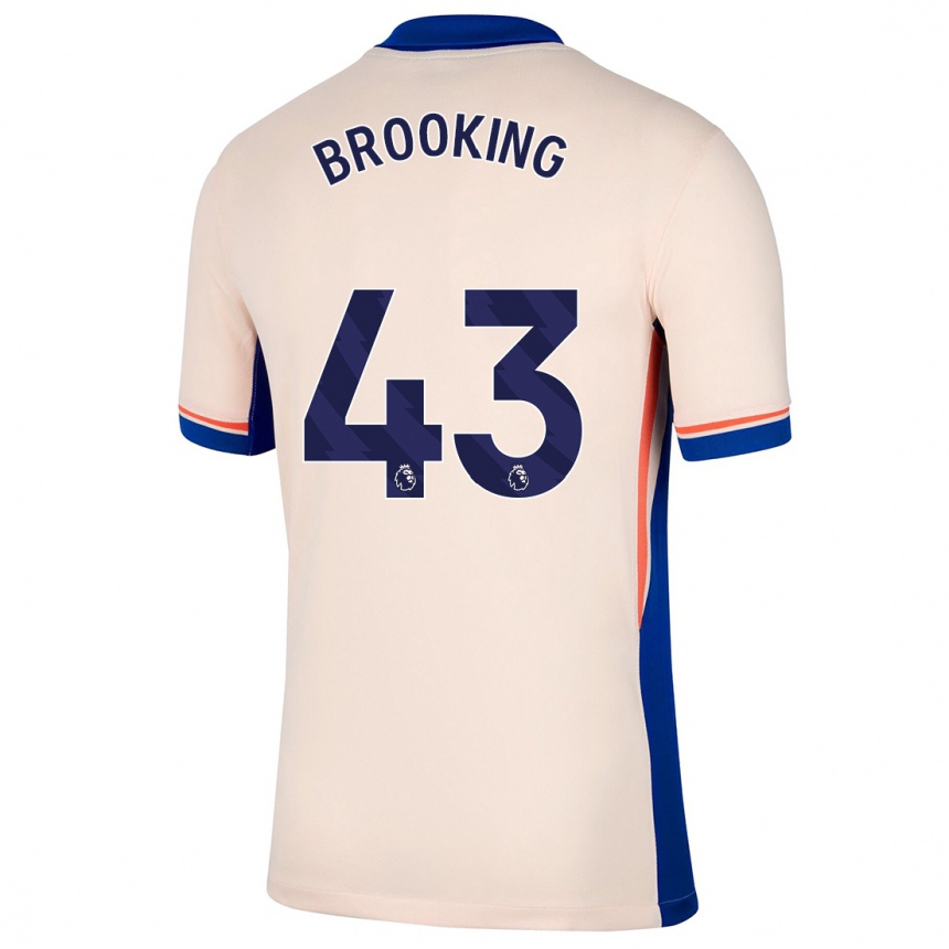 Kids Football Josh Brooking #43 Light Beige Away Jersey 2024/25 T-Shirt