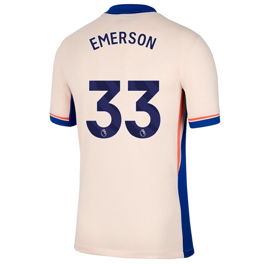 Kids Football Emerson #33 Light Beige Away Jersey 2024/25 T-Shirt