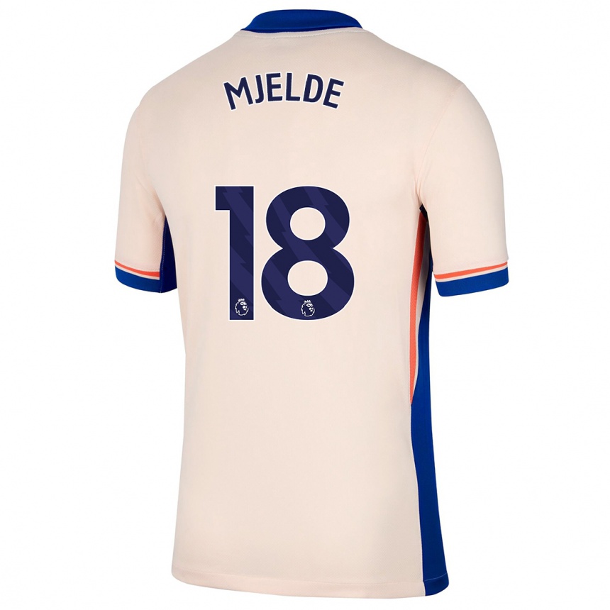 Kids Football Maren Mjelde #18 Light Beige Away Jersey 2024/25 T-Shirt